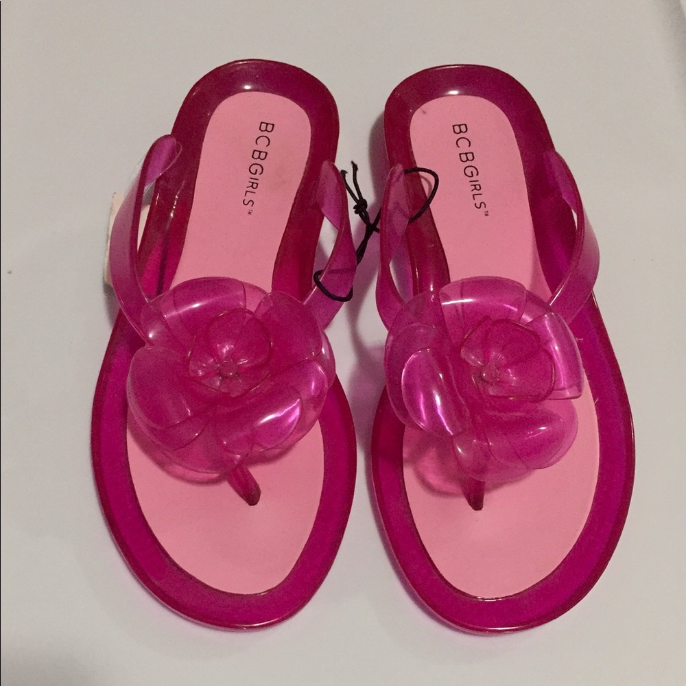 NEW BCBGirls pink gel flip flops size 6